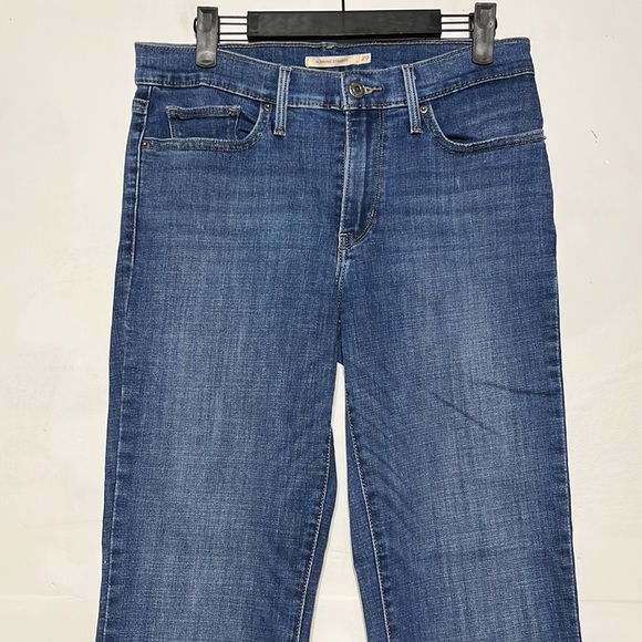 Levi's Slimming Straight Frayed Hem Medium Wash Denim Jeans Size 29 - Picture 2 of 11